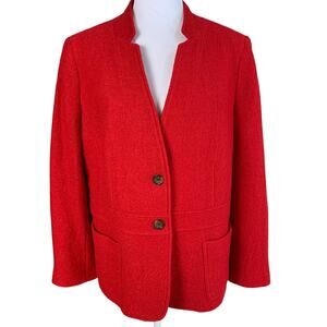 Talbots Red Textured Two-Button Blazer